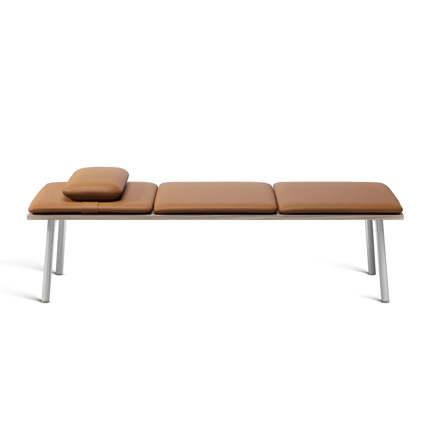 Run Daybed Liege, Gestell aluminium, klar pulverbeschichtet, Holz esche natur, Polster leder, spinneybeck volo 0945 von Emeco