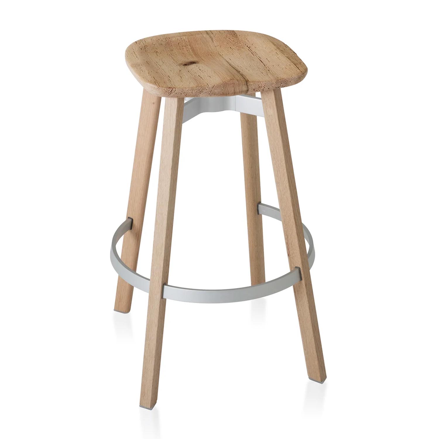 SU Barstool Barstuhl, Sitz holz, eiche, Gestell holz, natural von Emeco