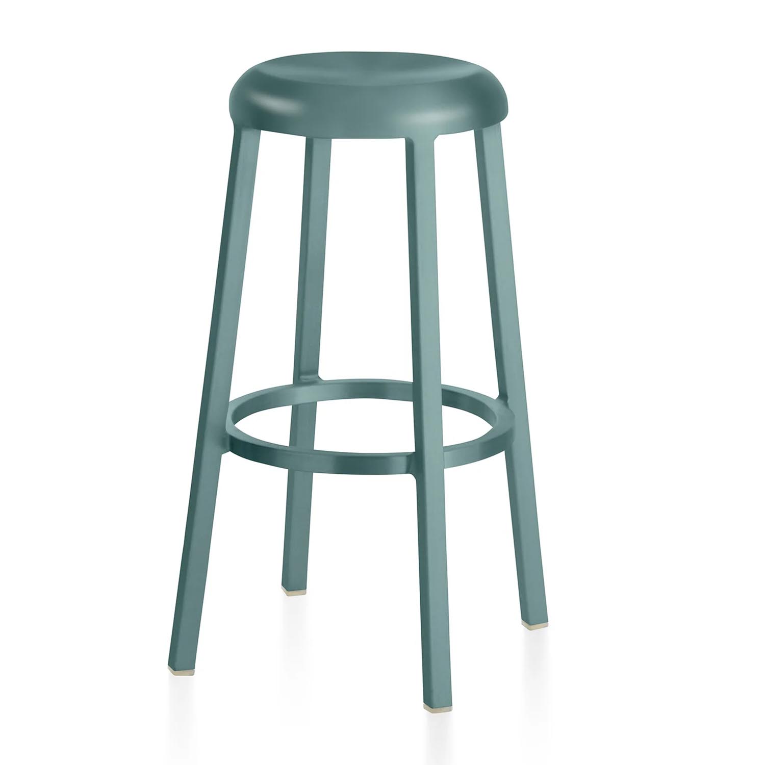 ZA Barstool Barstuhl, Ausführung aluminium, light blue von Emeco