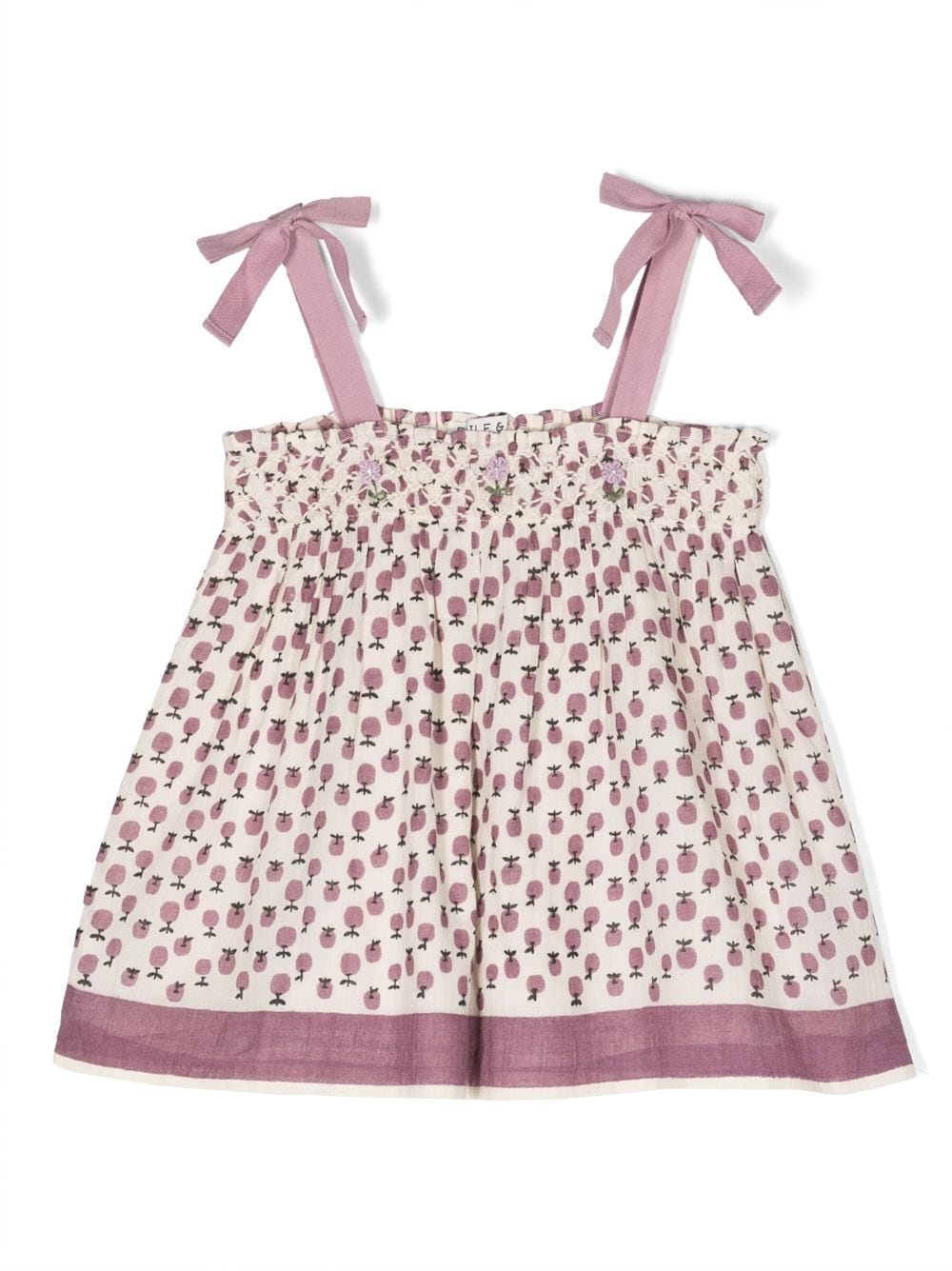 Emile Et Ida apple-print bow-detailing cotton dress - Neutrals von Emile Et Ida