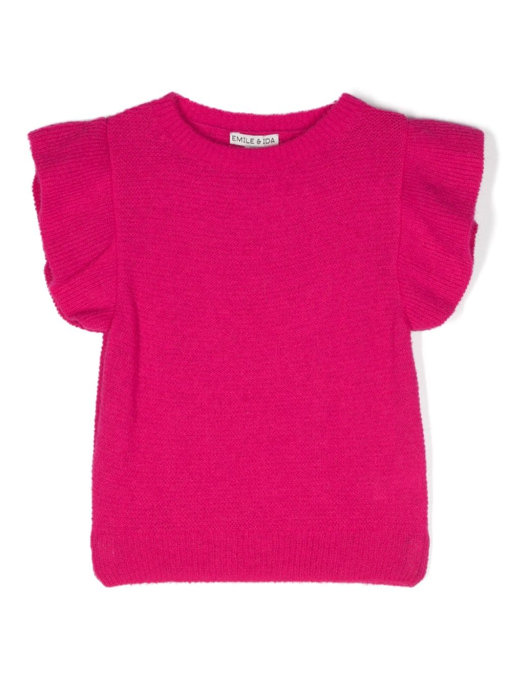 Emile Et Ida ruffle-detailing round-neck T-shirt - Pink von Emile Et Ida