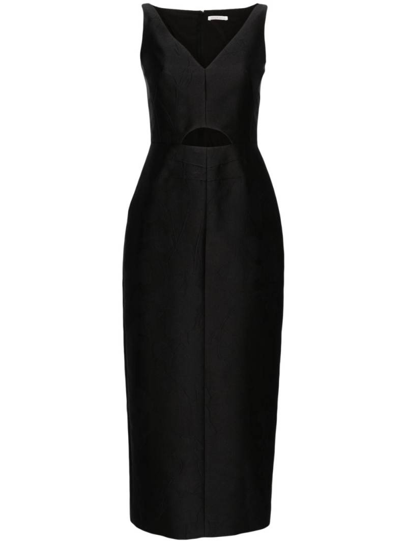 Emilia Wickstead V-neck cut-out midi dress - Black von Emilia Wickstead