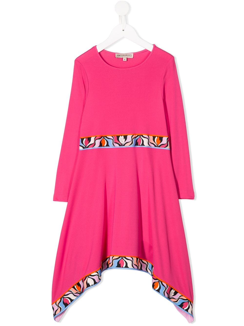 PUCCI Junior graphic trim asymmetric dress - Pink von PUCCI Junior