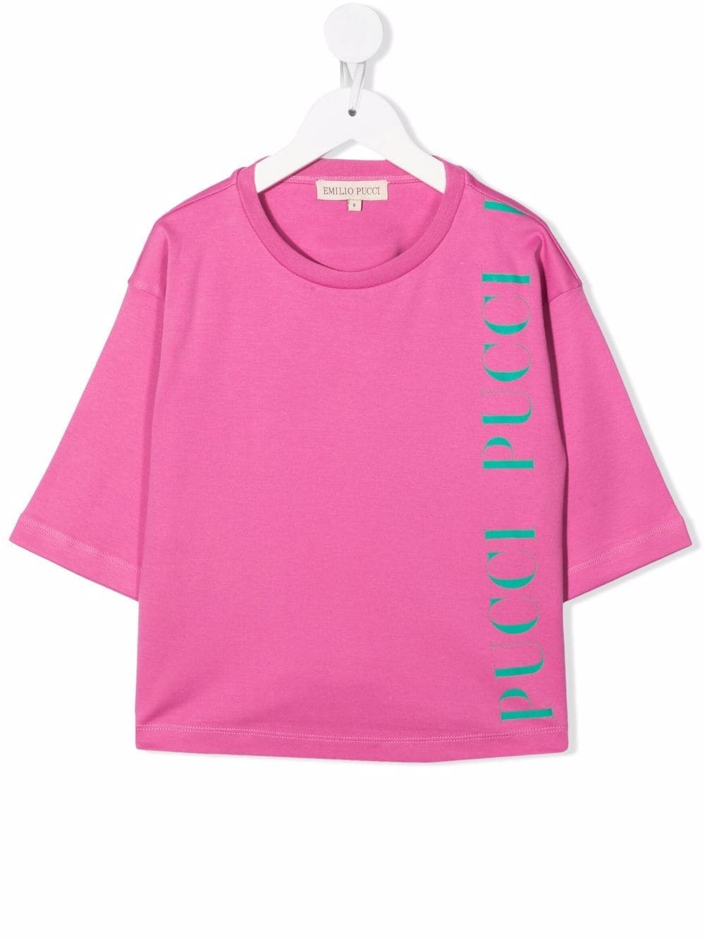 PUCCI Junior logo-print cropped T-shirt - Pink von PUCCI Junior