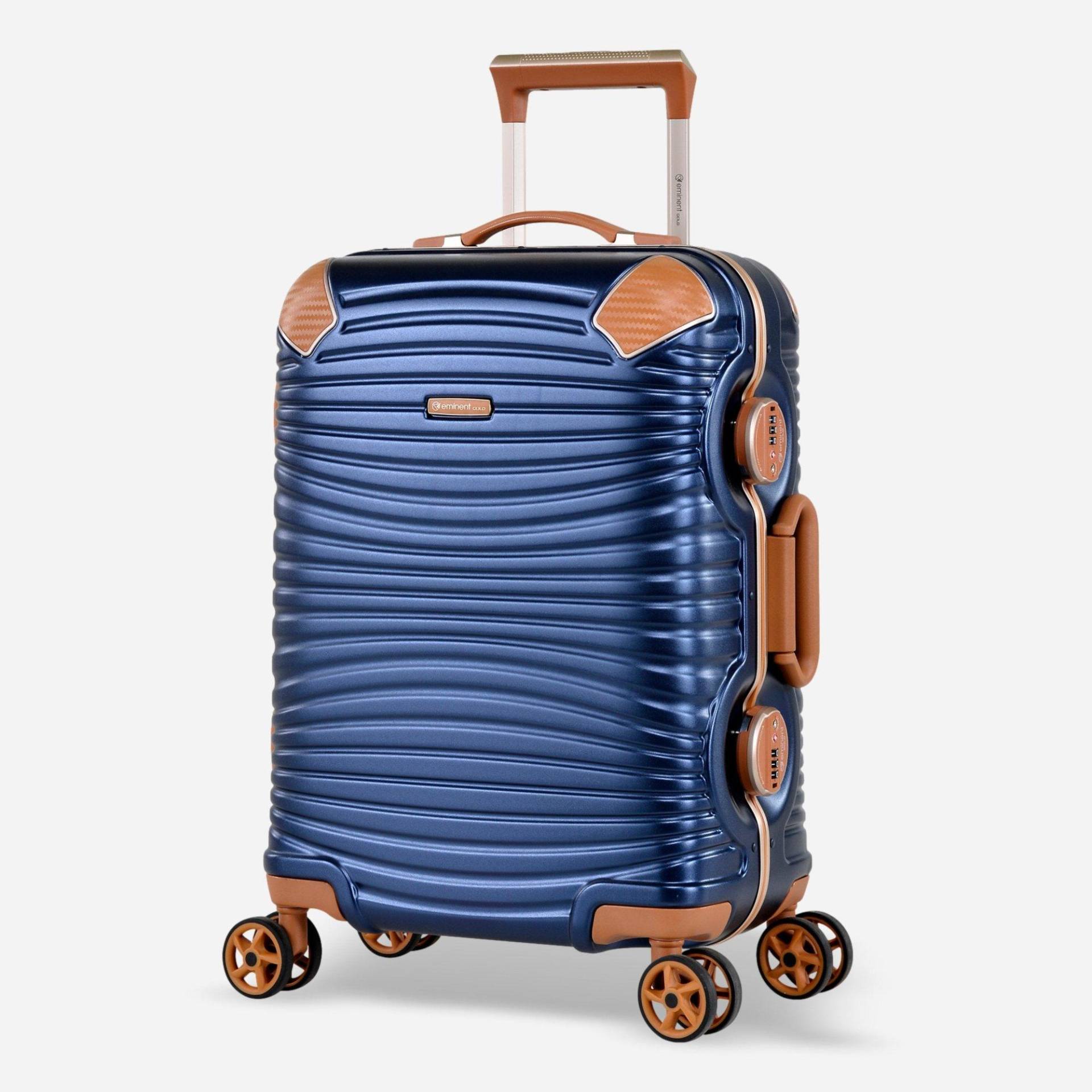 Jetstream Handgepäck Koffer 4 Rollen Damen Blau 55 CM von Eminent Gold