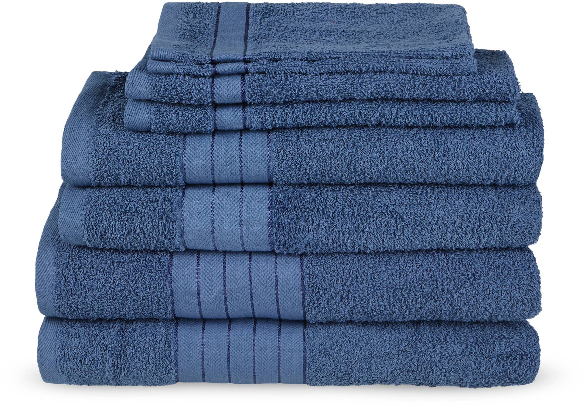 Emotion Handtuch Set »Uni«, (8 St., 2 Badetücher-2 Gästetücher-2 Handtücher-2 Waschlappen), Baumwolle, Walkfrottee, Bordüre, 500 GSM, Einfarbig, ohne Aufhängung von Emotion