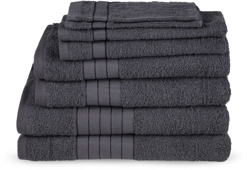 Emotion Handtuch Set »Uni«, (8 St., 2 Badetücher-2 Gästetücher-2 Handtücher-2 Waschlappen), Baumwolle, Walkfrottee, Bordüre, 500 GSM, Einfarbig, ohne Aufhängung von Emotion