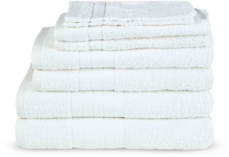 Emotion Handtuch Set »Uni«, (8 St., 2 Badetücher-2 Gästetücher-2 Handtücher-2 Waschlappen), Baumwolle, Walkfrottee, Bordüre, 500 GSM, Einfarbig, ohne Aufhängung von Emotion
