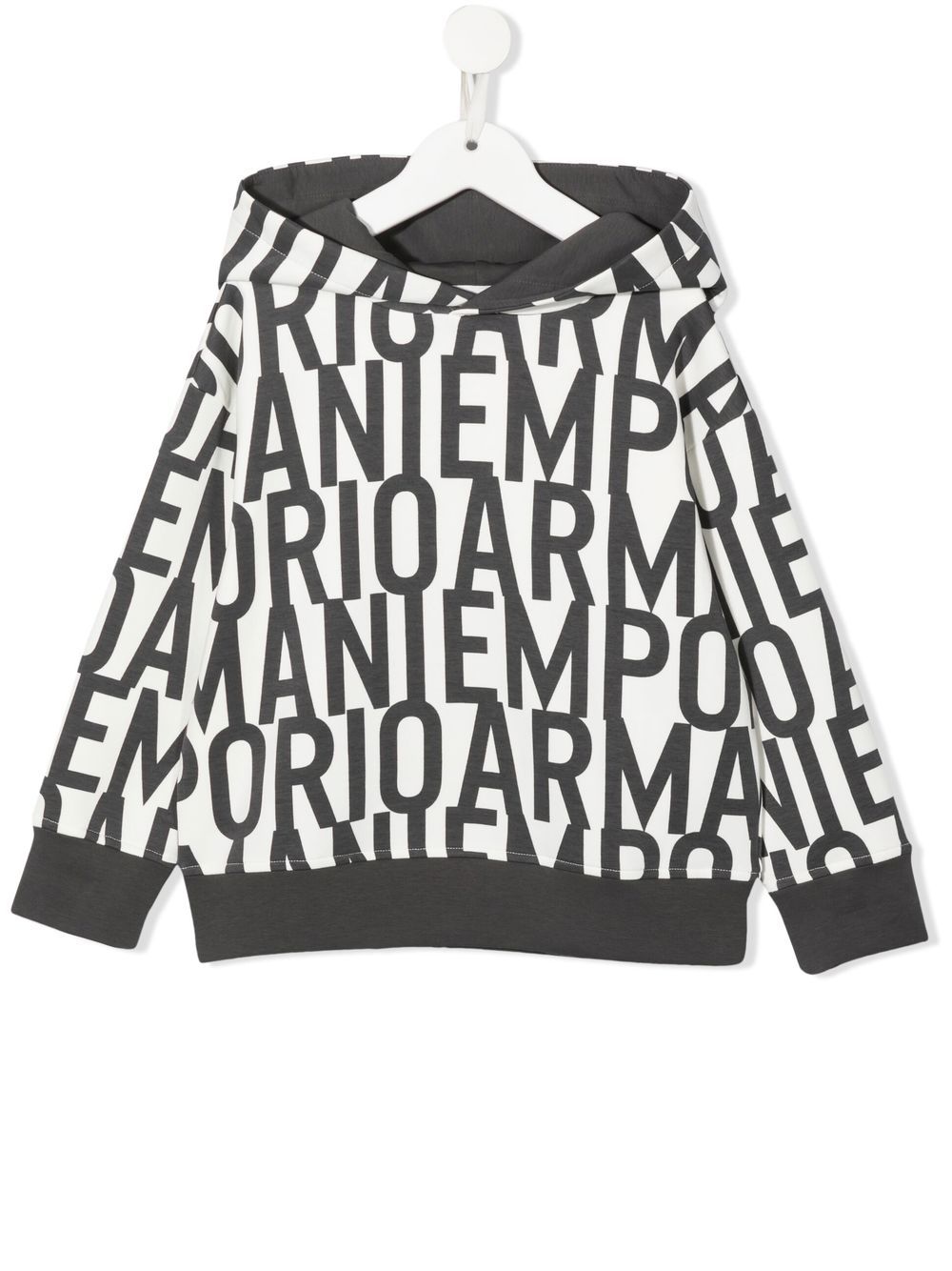 Emporio Armani Kids logo-print cotton hoodie - White von Emporio Armani Kids