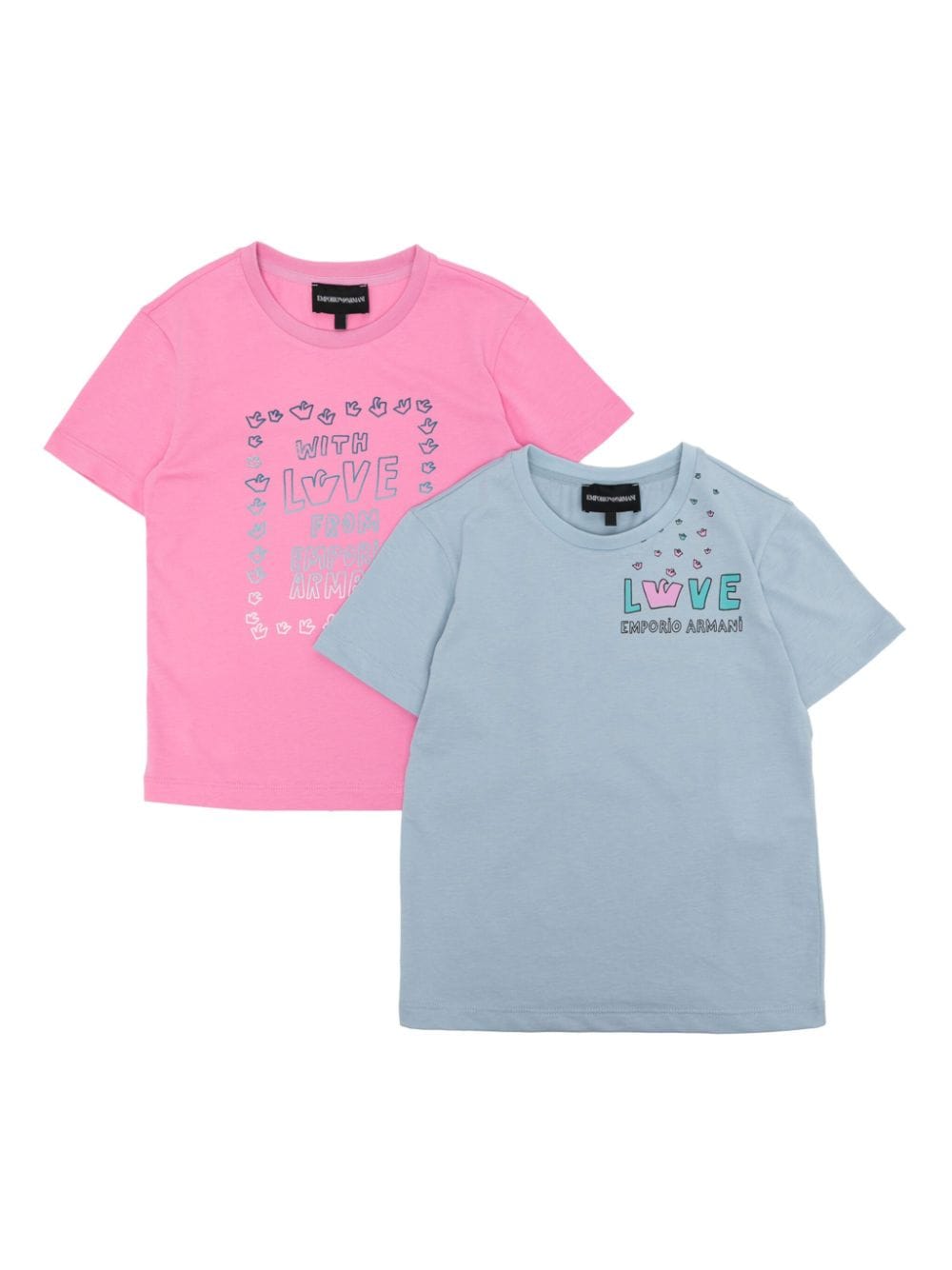 Emporio Armani Kids Love logo-print T-shirt (set of two) - Blue von Emporio Armani Kids