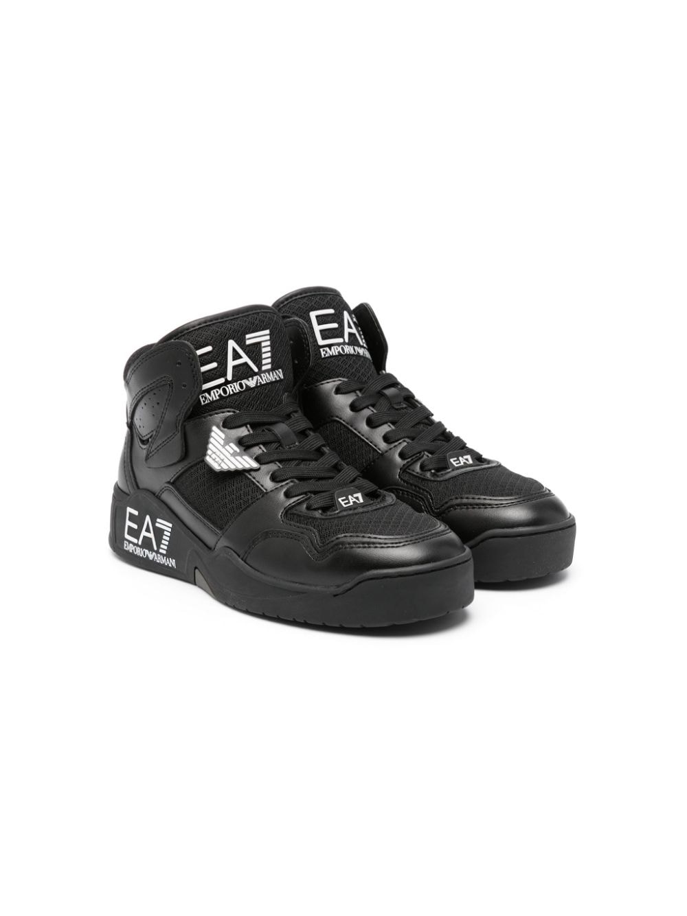Emporio Armani Kids R312 Triple high-top sneakers - Black von Emporio Armani Kids