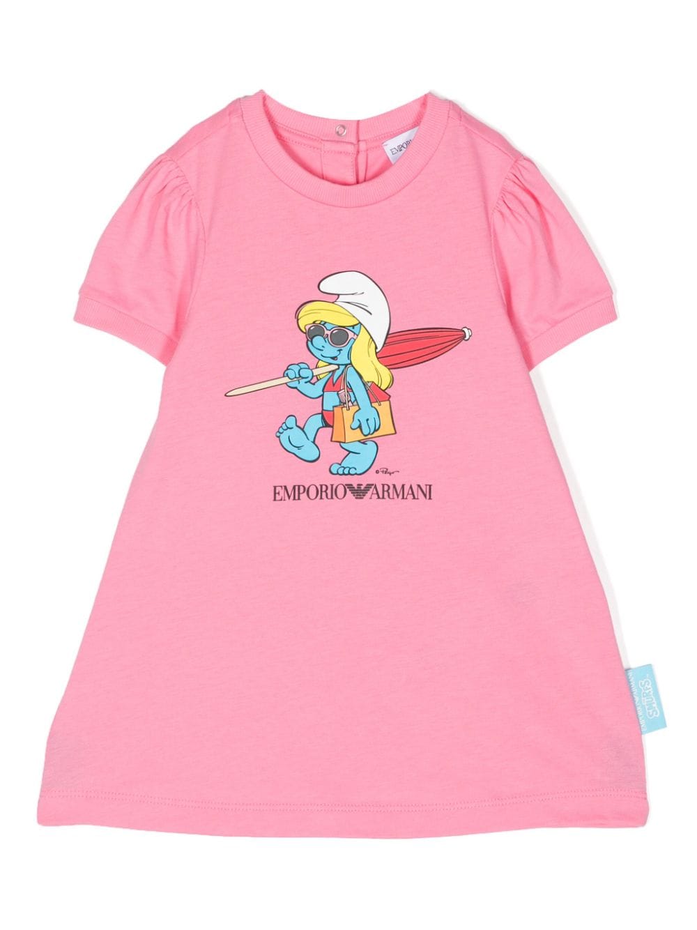 Emporio Armani Kids Smurfs-print cotton dress - Pink von Emporio Armani Kids