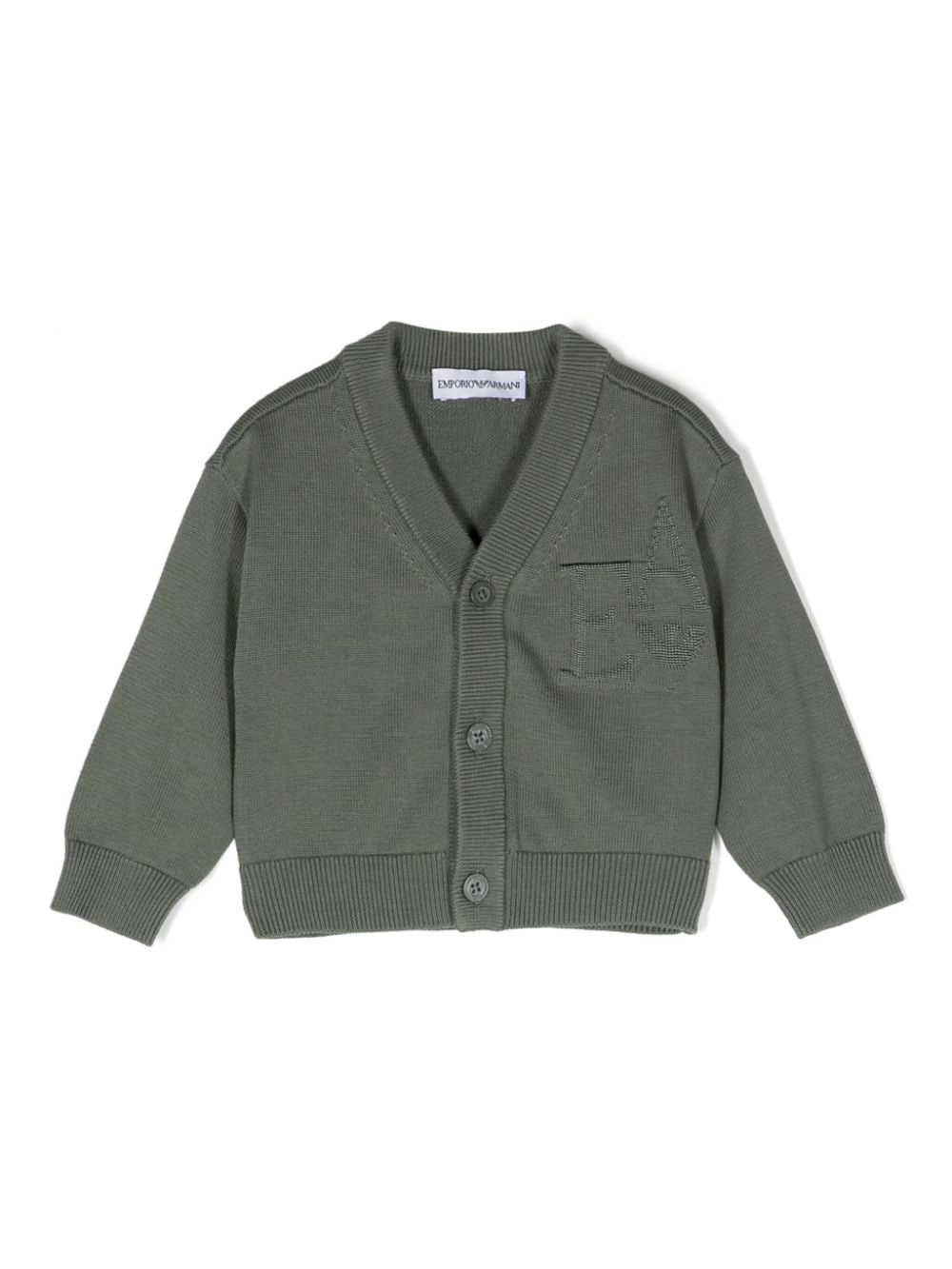 Emporio Armani Kids V-neck cropped cardigan - Green von Emporio Armani Kids