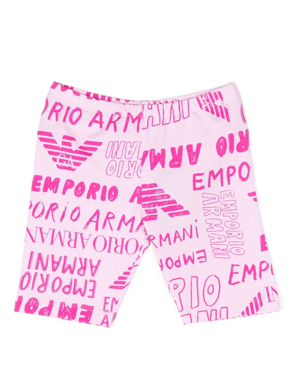 Emporio Armani Kids all-over logo print shorts - Pink von Emporio Armani Kids