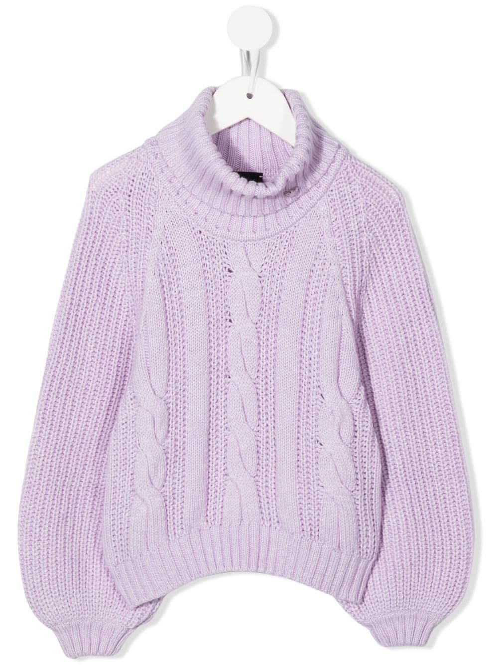 Emporio Armani Kids cable-knit roll-neck jumper - Purple von Emporio Armani Kids