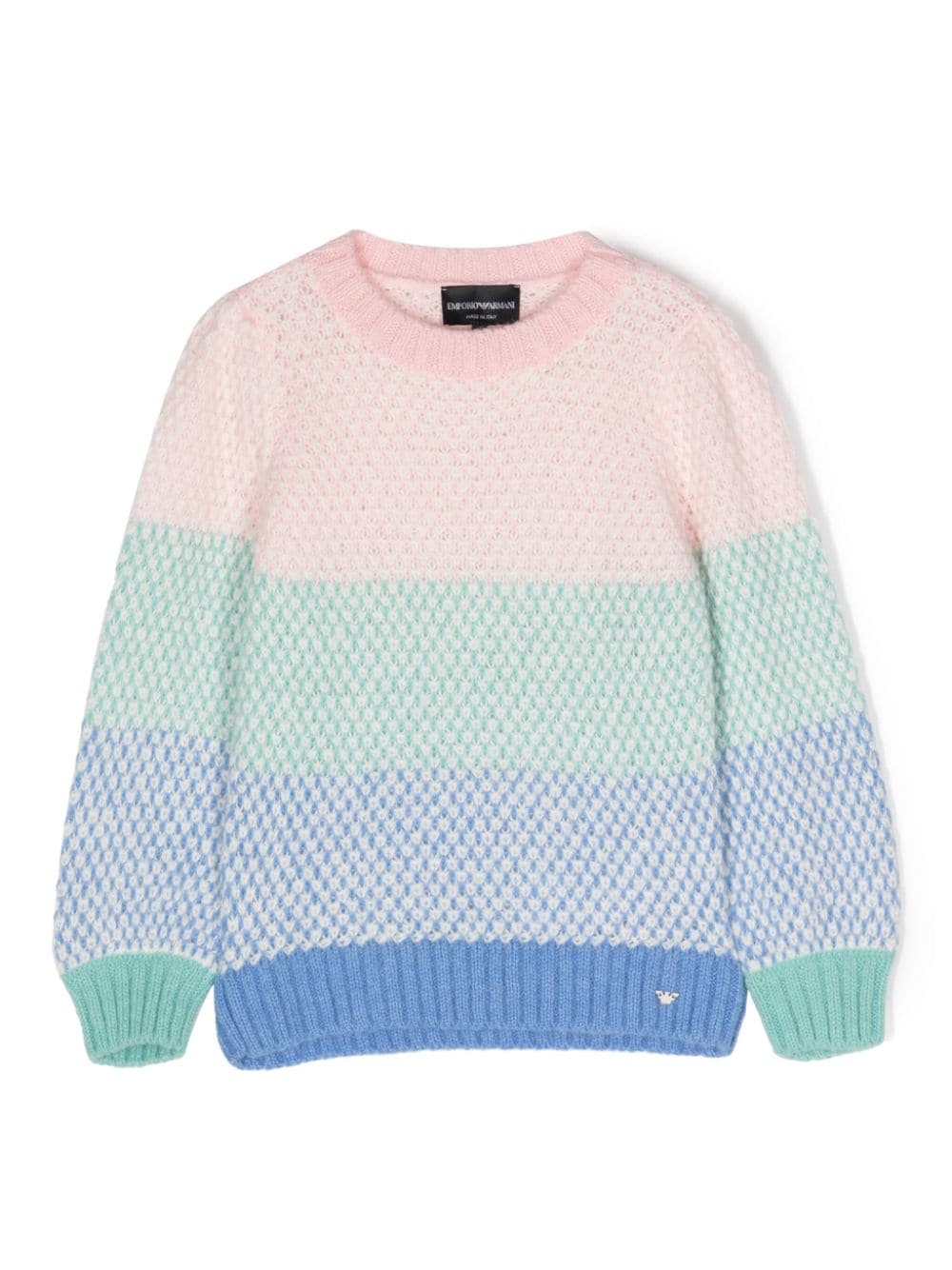 Emporio Armani Kids colour-block pillar-stitch knit jumper - Pink von Emporio Armani Kids