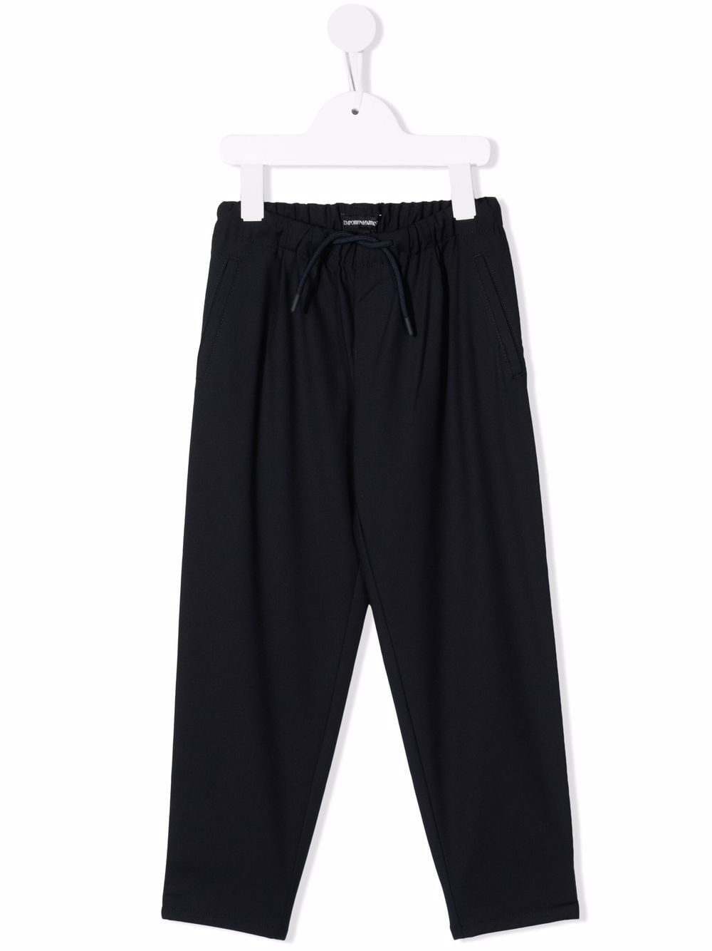 Emporio Armani Kids drawstring straight leg trousers - Blue von Emporio Armani Kids