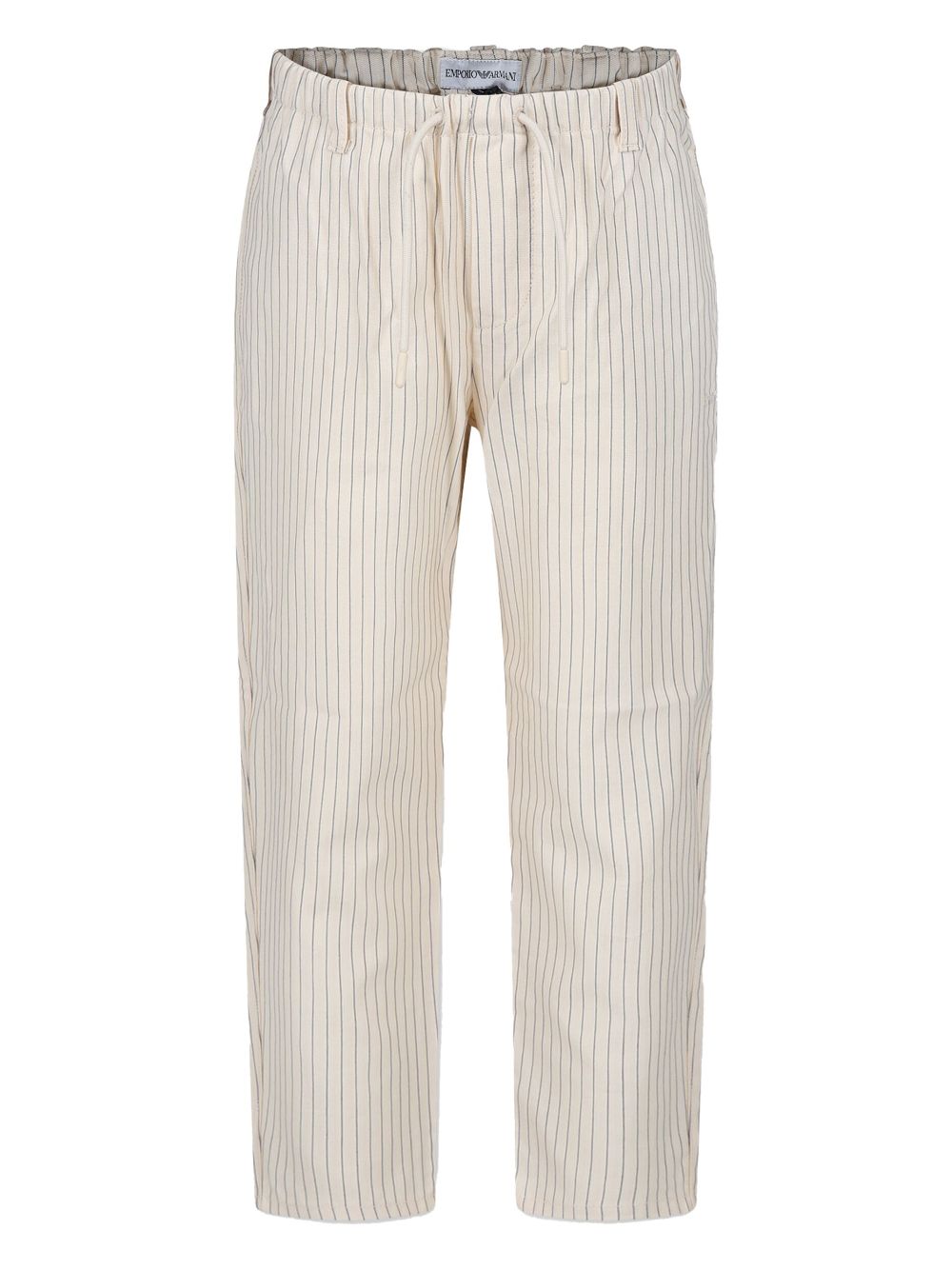 Emporio Armani Kids drawstring-waist striped trousers - White von Emporio Armani Kids