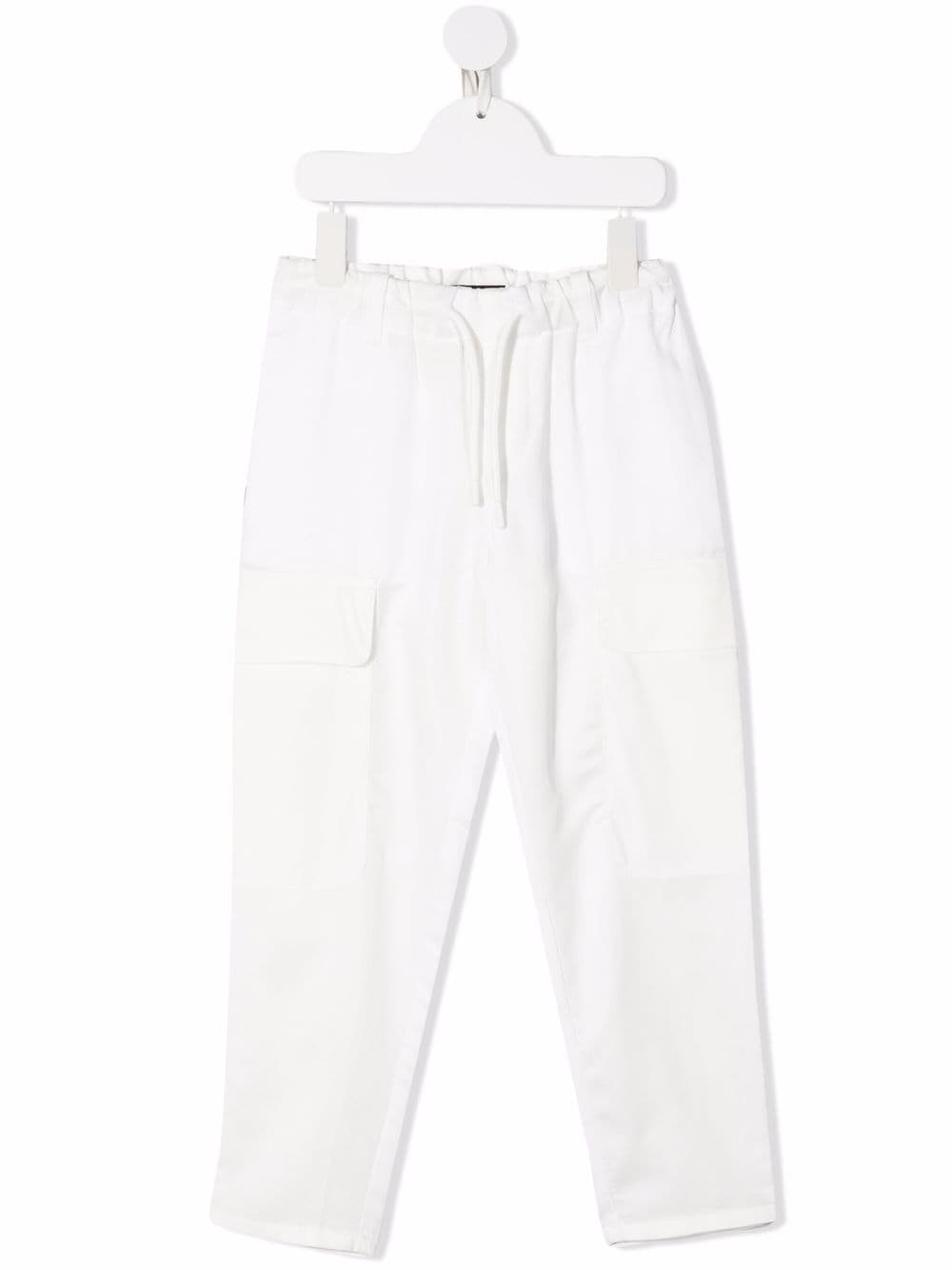 Emporio Armani Kids drawstring-waist trousers - White von Emporio Armani Kids