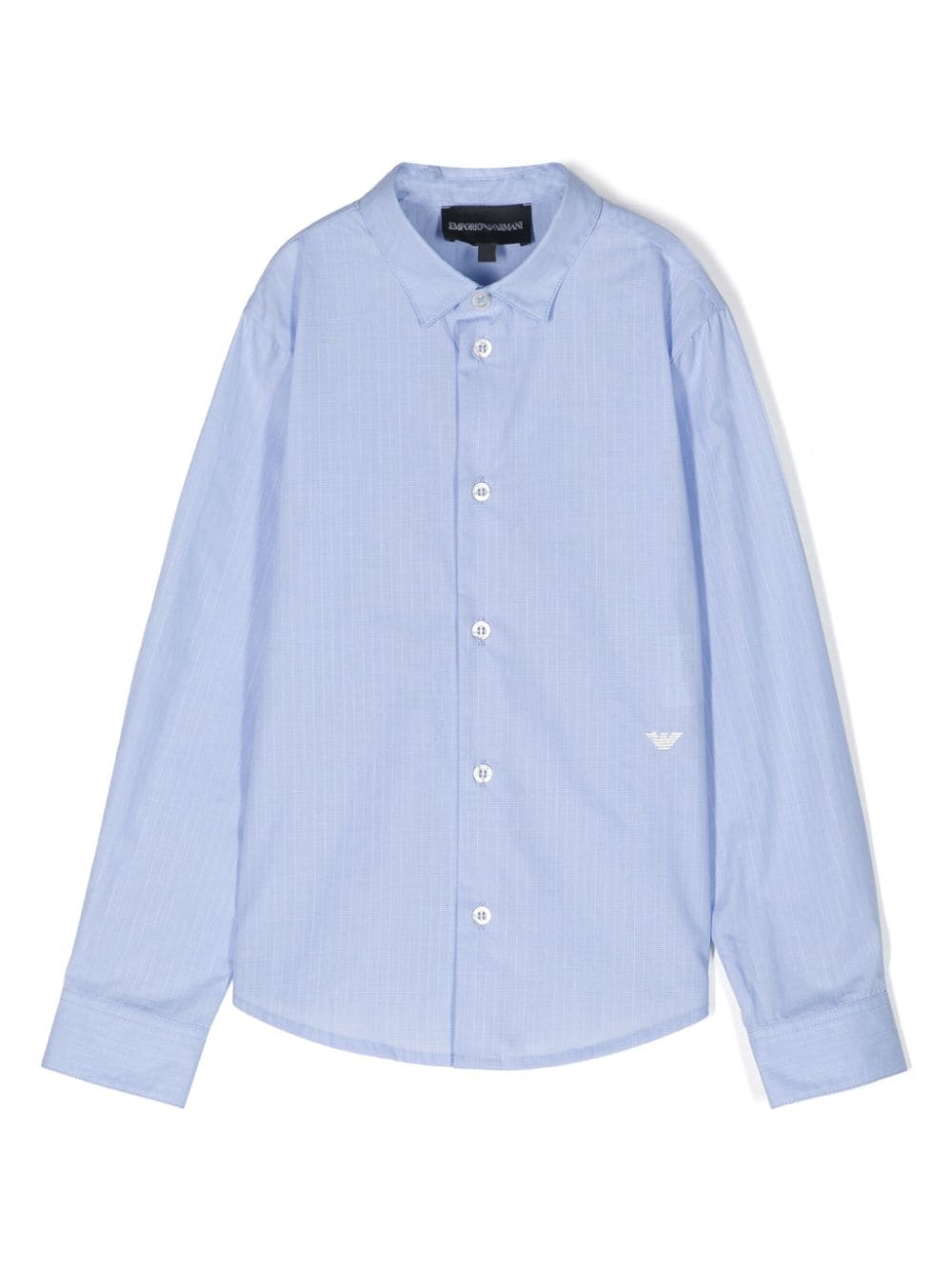 Emporio Armani Kids embroidered-logo cotton shirt - Blue von Emporio Armani Kids