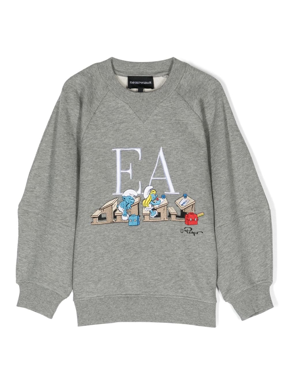 Emporio Armani Kids embroidered-logo cotton sweatshirt - Grey von Emporio Armani Kids