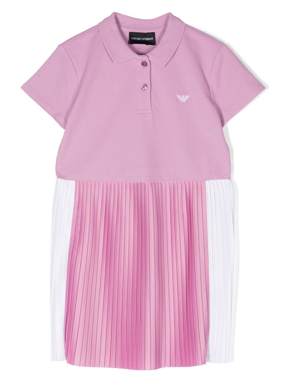 Emporio Armani Kids embroidered-logo pleated-skirt dress - Pink von Emporio Armani Kids
