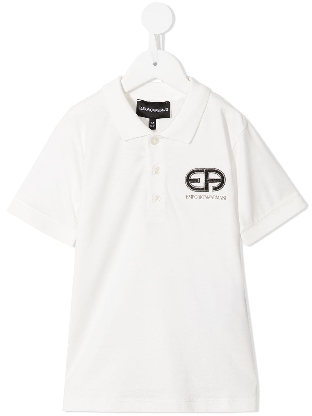 Emporio Armani Kids embroidered logo polo shirt - White von Emporio Armani Kids