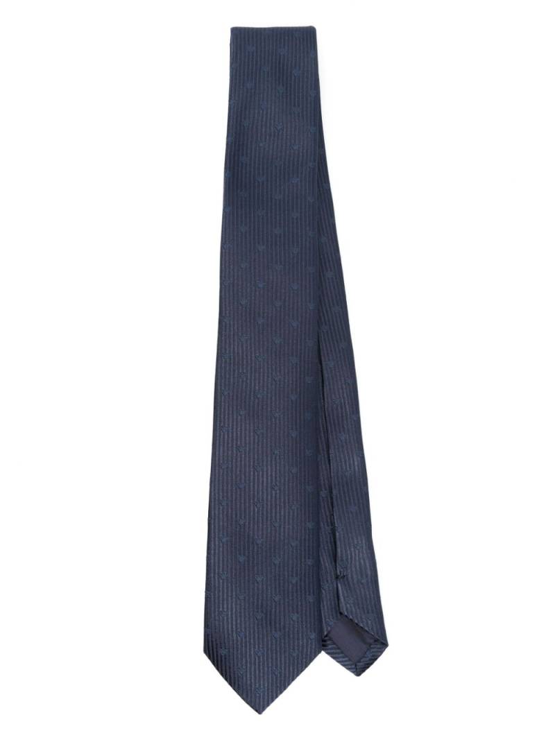 Emporio Armani Kids embroidered-logo silk tie - Blue von Emporio Armani Kids