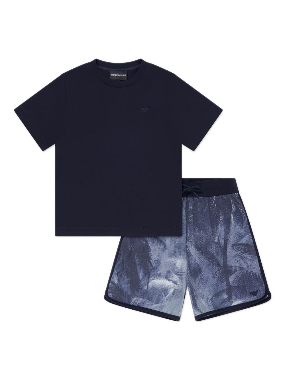 Emporio Armani Kids graphic-print cotton shorts set - Blue von Emporio Armani Kids