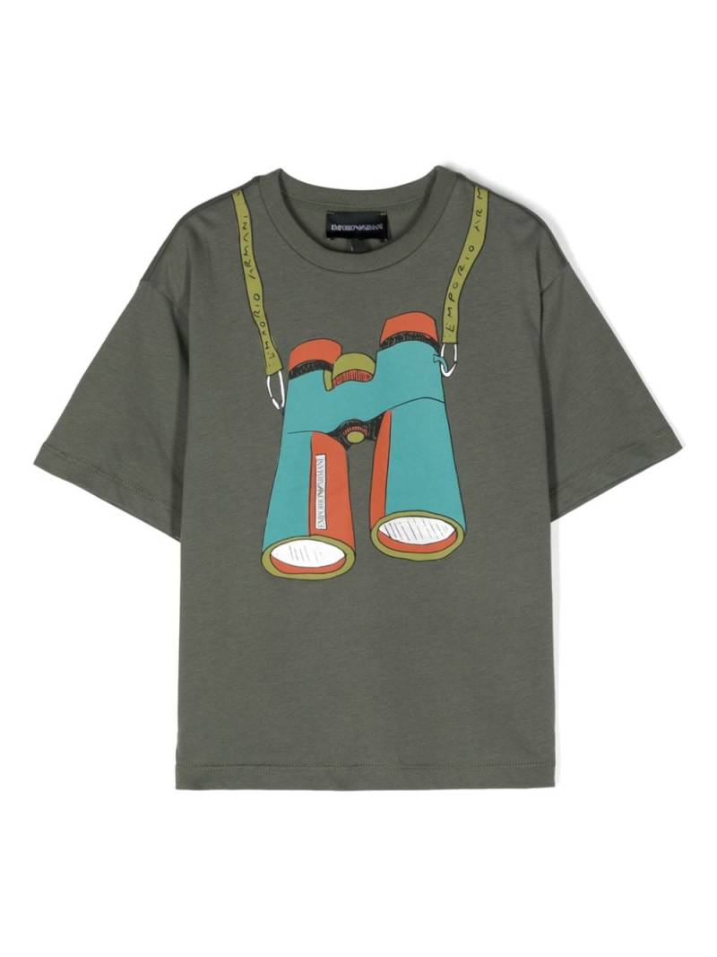 Emporio Armani Kids illustration-print cotton T-shirt - Green von Emporio Armani Kids