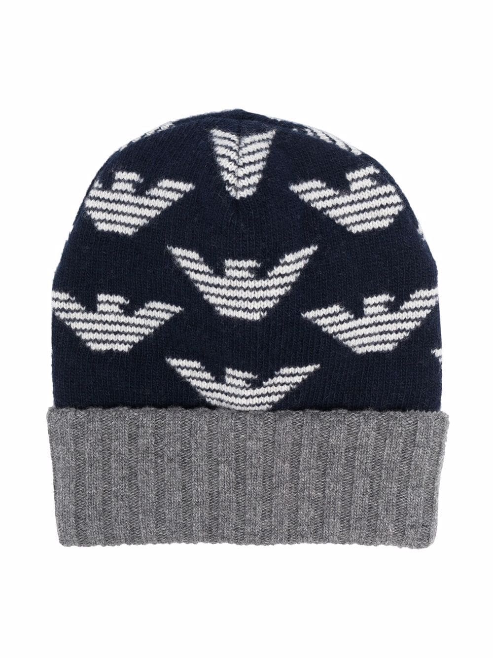 Emporio Armani Kids intarsia-knit logo beanie - Blue von Emporio Armani Kids