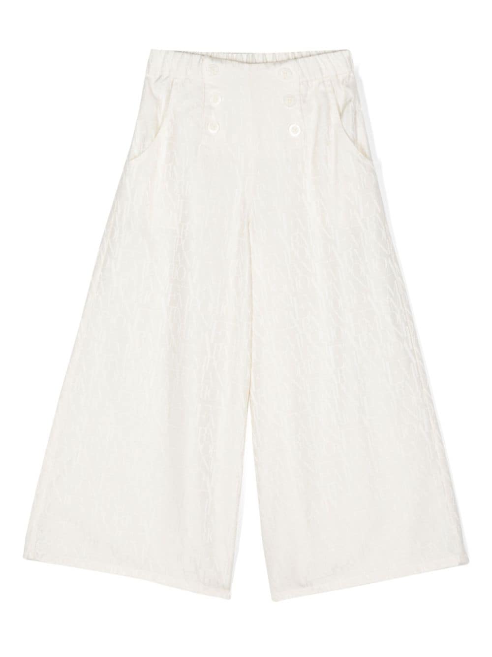 Emporio Armani Kids jacquard-logo wide-leg trousers - Neutrals von Emporio Armani Kids