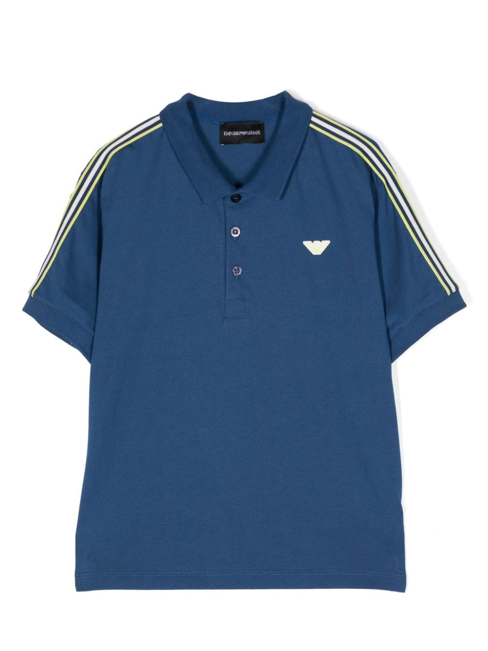 Emporio Armani Kids logo-appliqué cotton polo shirt - Blue von Emporio Armani Kids