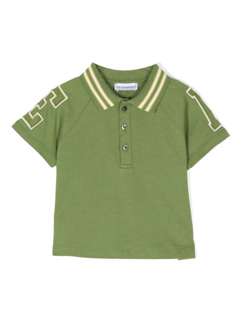 Emporio Armani Kids logo-appliqué cotton polo shirt - Green von Emporio Armani Kids