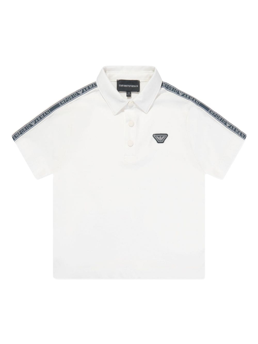 Emporio Armani Kids logo-appliqué cotton polo shirt - White von Emporio Armani Kids