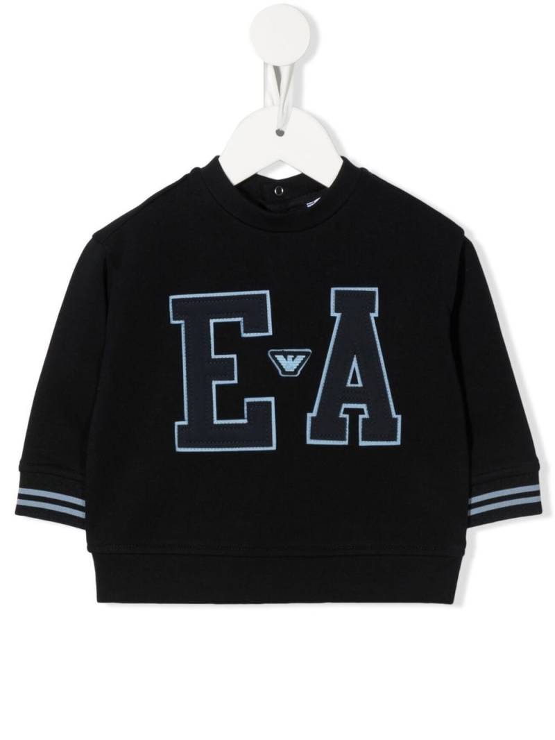 Emporio Armani Kids logo-appliqué sweatshirt - Blue von Emporio Armani Kids