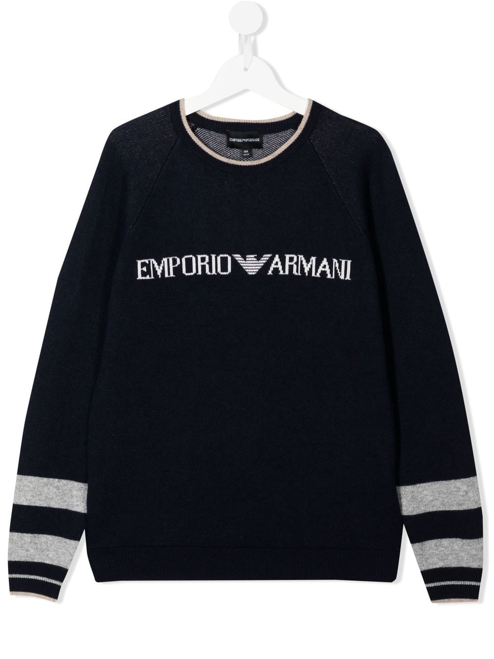 Emporio Armani Kids logo crew-neck jumper - Blue von Emporio Armani Kids