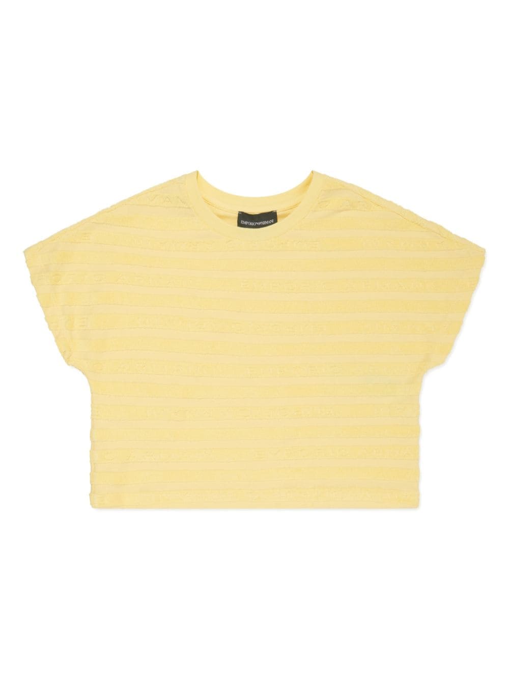 Emporio Armani Kids logo-debossed striped T-shirt - Yellow von Emporio Armani Kids