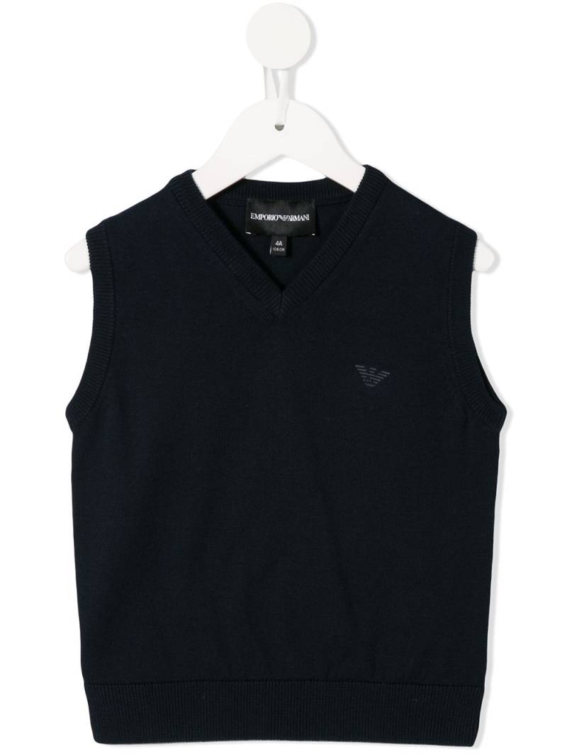 Emporio Armani Kids logo embellished vest - Blue von Emporio Armani Kids