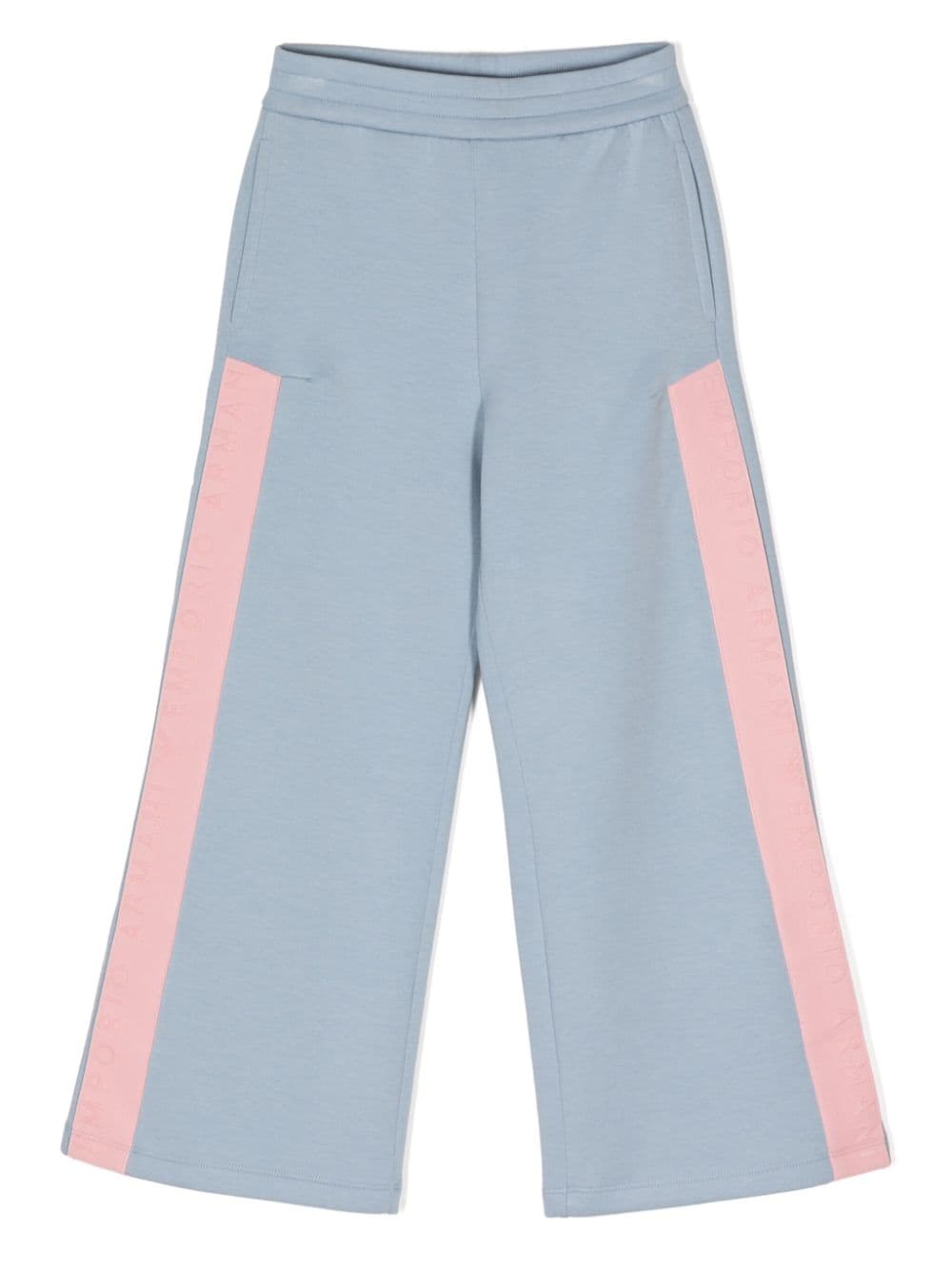 Emporio Armani Kids logo-embossed cotton track pants - Blue von Emporio Armani Kids