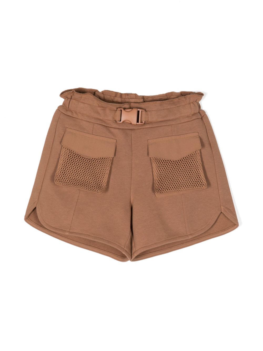 Emporio Armani Kids logo-embroidered belted shorts - Brown von Emporio Armani Kids