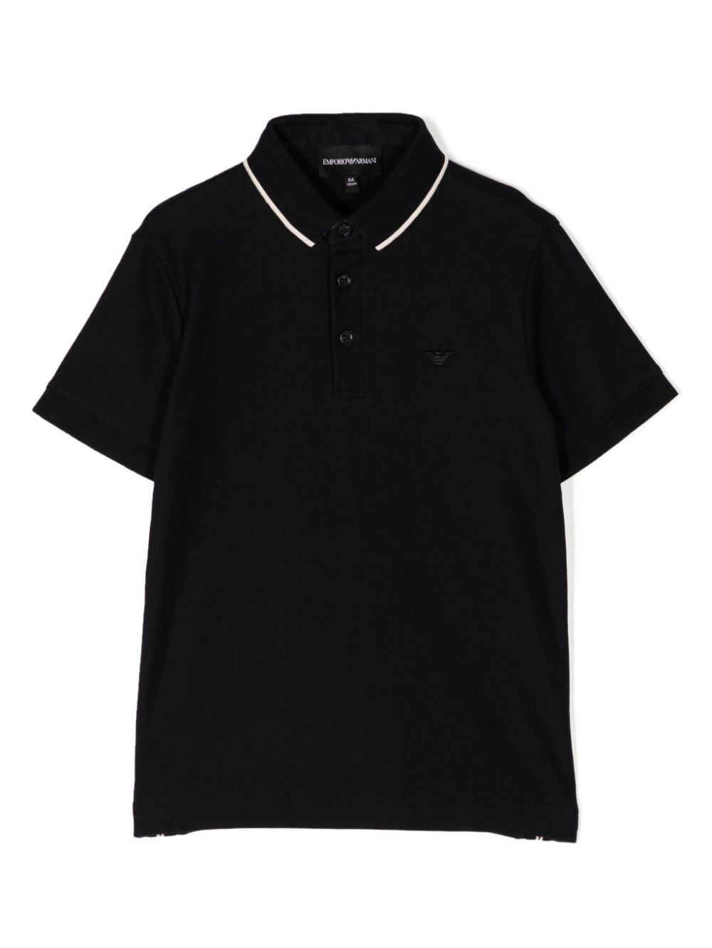 Emporio Armani Kids logo-embroidered cotton polo shirt - Black von Emporio Armani Kids