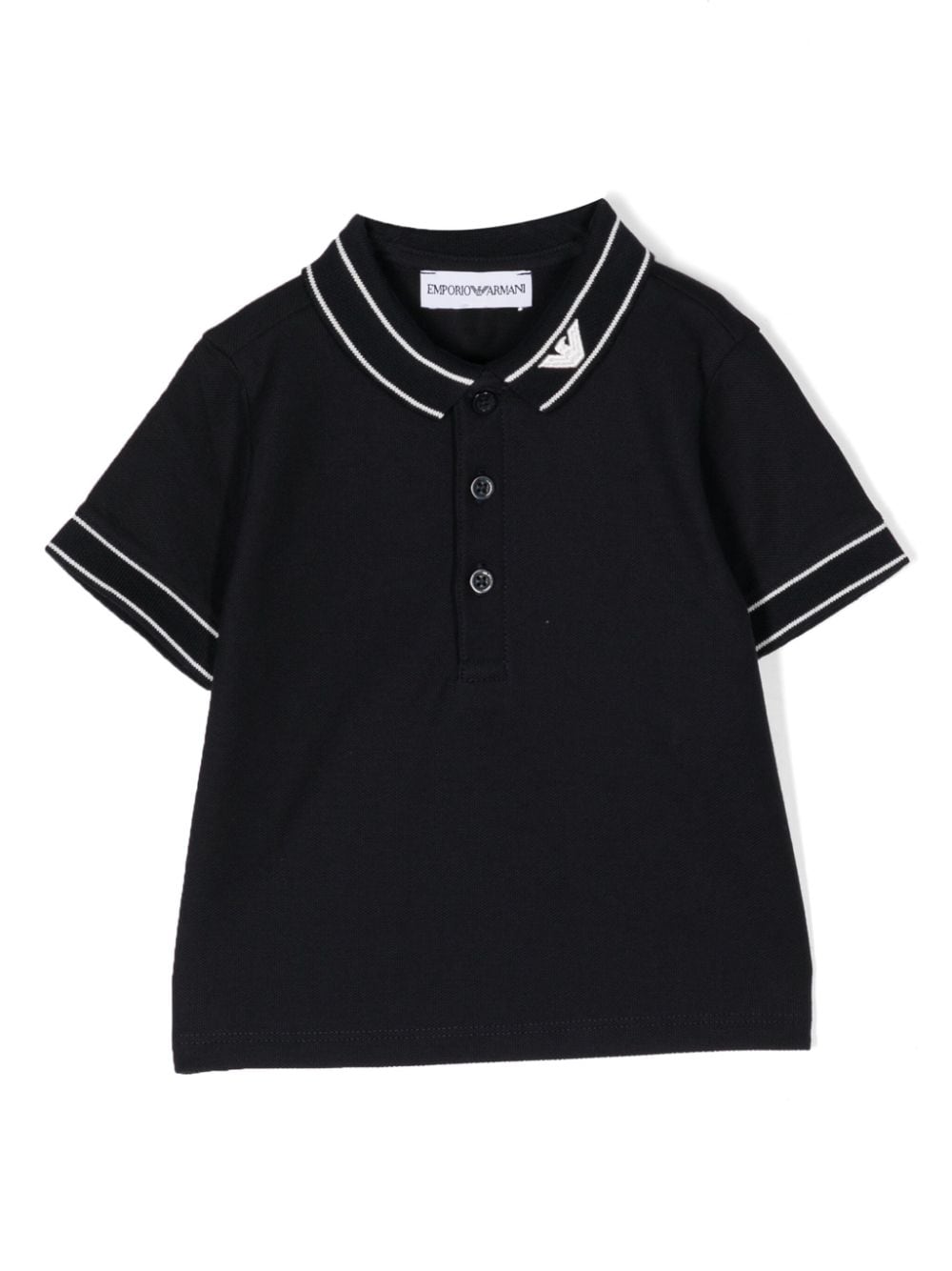 Emporio Armani Kids logo-embroidered cotton polo shirt - Black von Emporio Armani Kids