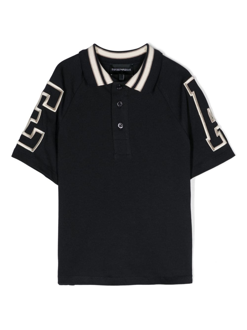 Emporio Armani Kids logo-embroidered cotton polo shirt - Blue von Emporio Armani Kids