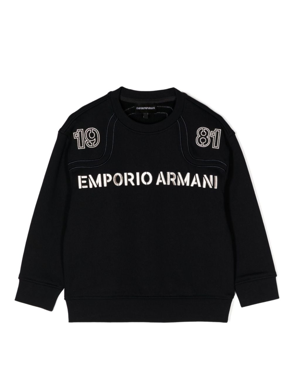 Emporio Armani Kids logo-embroidered cotton sweatshirt - Blue von Emporio Armani Kids