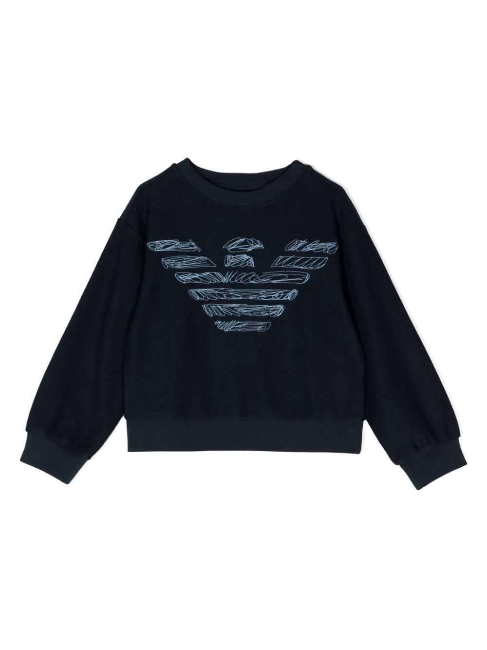 Emporio Armani Kids logo-embroidered crew-neck sweatshirt - Blue von Emporio Armani Kids