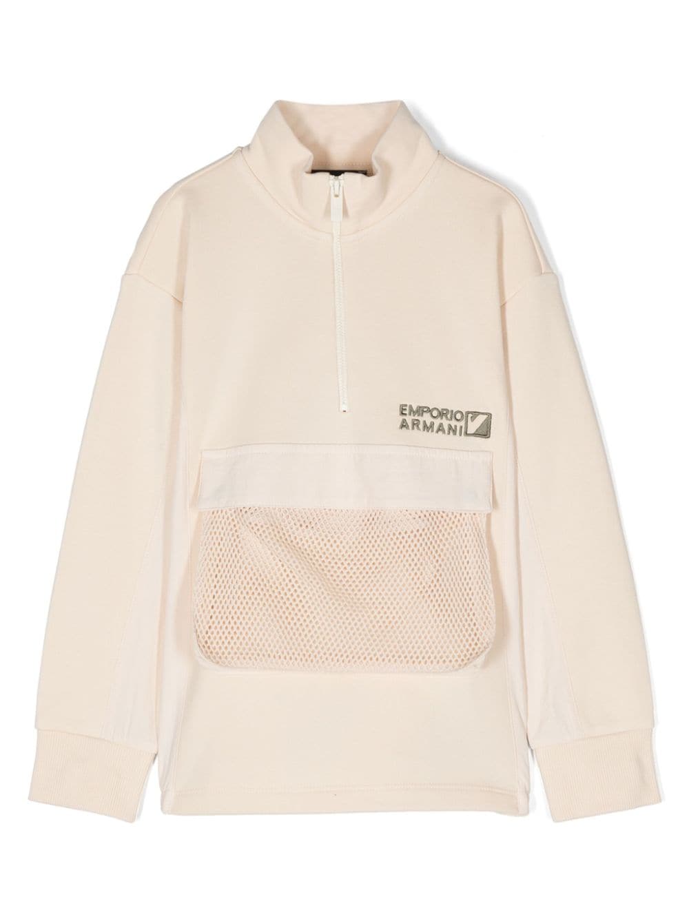 Emporio Armani Kids logo-embroidered sweatshirt - Neutrals von Emporio Armani Kids