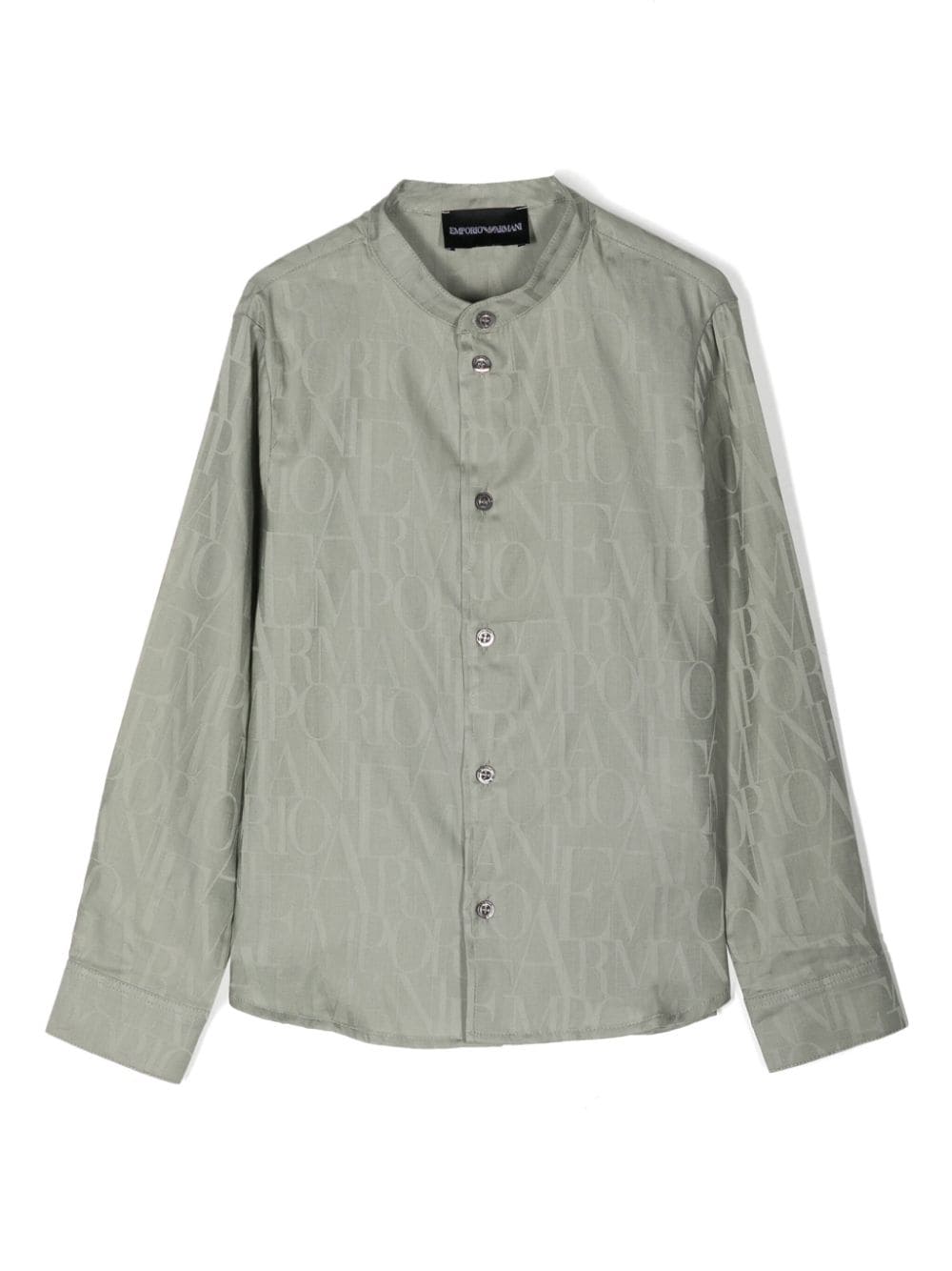 Emporio Armani Kids logo-jacquard cotton shirt - Green von Emporio Armani Kids