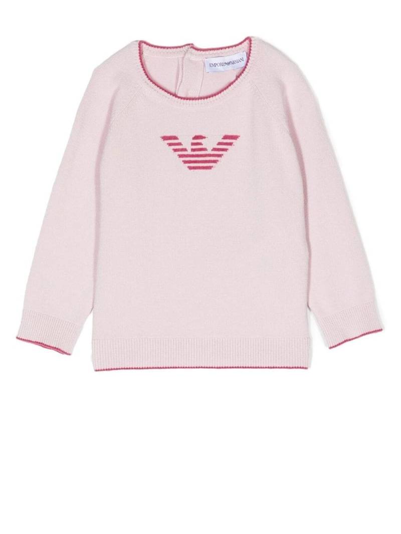 Emporio Armani Kids logo-knit jumper - Pink von Emporio Armani Kids