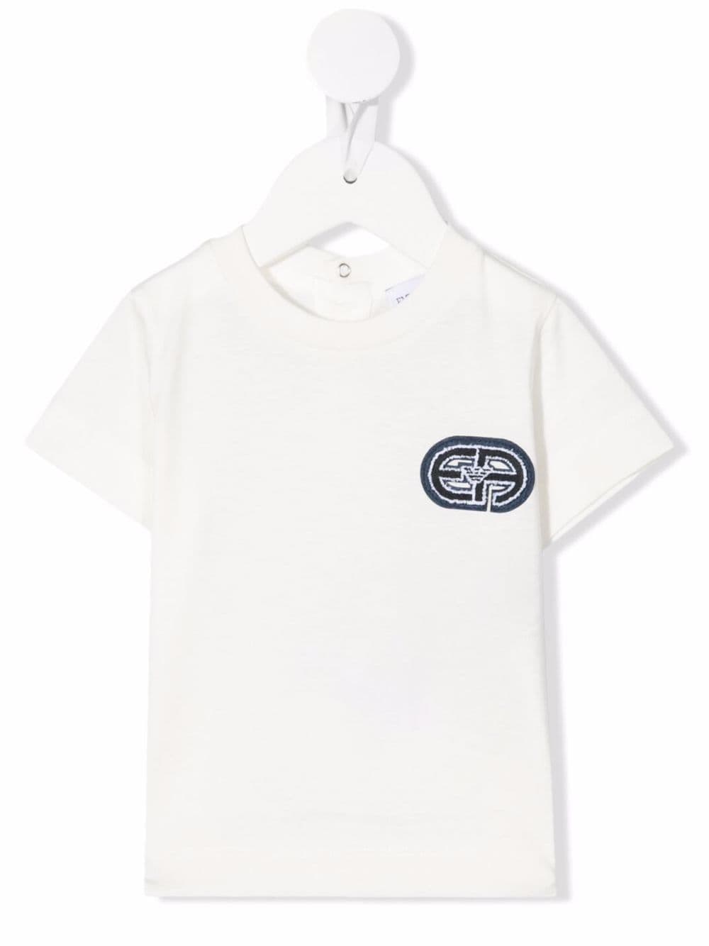 Emporio Armani Kids logo-patch cotton T-shirt - White von Emporio Armani Kids